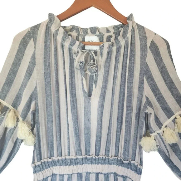 New $350 Misa Los Angeles Dasha Maxi Dress Blue Striped Size XS - Picture 11 of 14